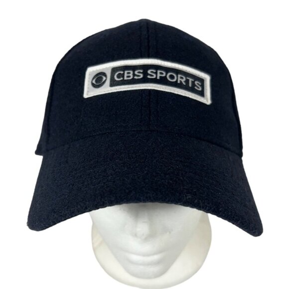 CBS Sports Navy Blue Adjustable Baseball Cap Patch Polyester Felt Strap back New - Picture 1 of 9